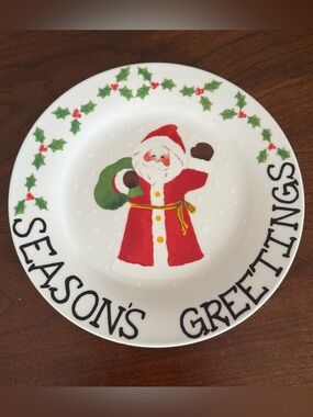 1998 LTD Commodities 9” Ceramic "Season's Greetings" Santa Claus Christmas Plate